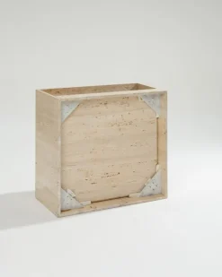 Pamono Square Travertine Coffee Table, 1970s><noscript><img width=