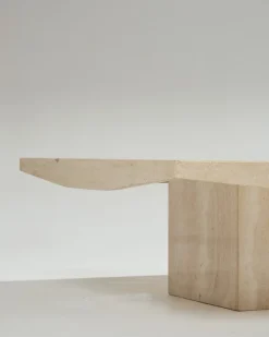 Clearance Pamono Square Travertine Coffee Table, 1970s