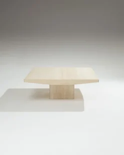Clearance Pamono Square Travertine Coffee Table, 1970s