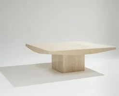 Clearance Pamono Square Travertine Coffee Table, 1970s