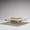 Online Pamono Square Travertine Saturn Coffee Table, 1980s