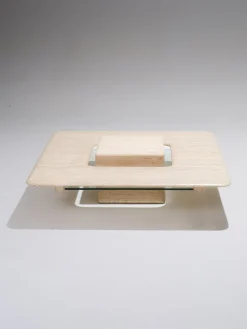 Online Pamono Square Travertine Saturn Coffee Table, 1980s