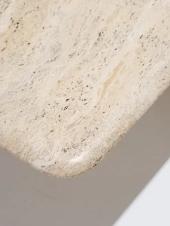 Online Pamono Square Travertine Saturn Coffee Table, 1980s