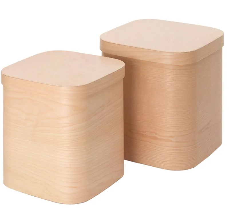 Outlet Pamono Square Wooden Box with Rounded Edges by Villahomecollection