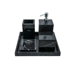 Pamono Squared Black Marquina Marble Tray><noscript><img width=