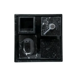 Pamono Squared Black Marquina Marble Tray><noscript><img width=