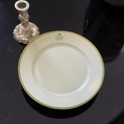 Clearance Pamono SS Monogramed Set of Plates with Gold Trim by Bareuther Bavaria, 1930s, Set of 40