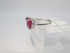Pamono 21st Century Solitaire Ring in Ruby ​​Root and Zircons and 925 Sterling Silver, Italy, 2010s><noscript><img width=