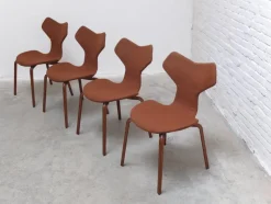 Pamono 1st Edition Grand Prix Chairs by Arne Jacobsen for Fritz Hansen, Set of 4, 1959><noscript><img width=