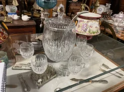 Pamono St Louis Crystal Punch Service with Bowl and Ladle, Set of 6> Serving Dishes