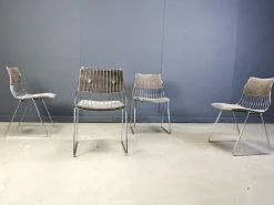 Pamono Stackable Dining Chairs by Rudi Verelst for Novalux, 1970s, Set of 4> Side Chairs & Dining Chairs