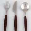 Best Pamono Stainless Steel & Brown Plastic Strata Cutlery by Henning Koppel for Georg Jensen, 1970s, Set of 20