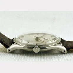 Pamono Stainless Steel Manual Winding Jumbo Watch from Omega, Switzerland, 1940s><noscript><img width=