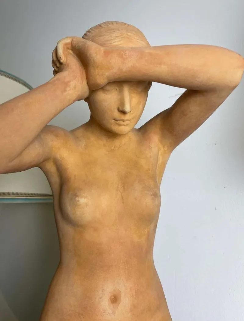 Pamono Stanislas Lami, Nude Woman, Early 20th Century, Terracotta> Art Deco