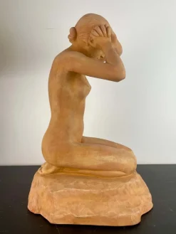Pamono Stanislas Lami, Nude Woman, Early 20th Century, Terracotta><noscript><img width=