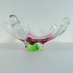 Pamono Star-Shaped Glass Bowl attributed to Josef Hospodka for Chribska Glassworks, 1960s> Bowls