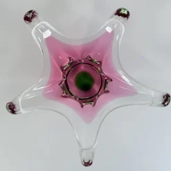 Pamono Star-Shaped Glass Bowl attributed to Josef Hospodka for Chribska Glassworks, 1960s><noscript><img width=