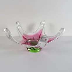 Pamono Star-Shaped Glass Bowl attributed to Josef Hospodka for Chribska Glassworks, 1960s><noscript><img width=