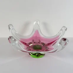Pamono Star-Shaped Glass Bowl attributed to Josef Hospodka for Chribska Glassworks, 1960s><noscript><img width=