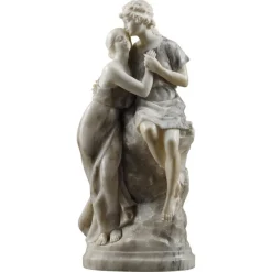 Sale Pamono Statue in Alabaster and Marble Representing Helen and Paris, 1900s