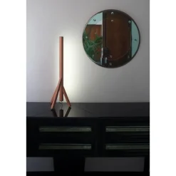 New Pamono Steccolino Table Lamp in Aluminum and Vegetable Tanned Leather by Oscar Maschera