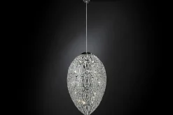 Pamono Steel & Crystal Egg Arabesque 156 Ceiling Lamp from Vgnewtrend><noscript><img width=