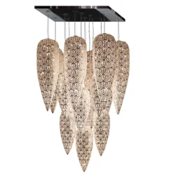 Pamono Steel & Crystal Sensation Arabesque Light Fall Ceiling Chandelier with 17 Lamps from VGnewtrend> Ceiling Lights
