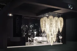 Pamono Steel & Crystal Sensation Arabesque Light Fall Ceiling Chandelier with 17 Lamps from VGnewtrend><noscript><img width=