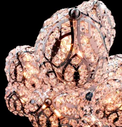 Pamono Steel & Crystal Sensation Arabesque Light Fall Ceiling Chandelier with 17 Lamps from VGnewtrend><noscript><img width=