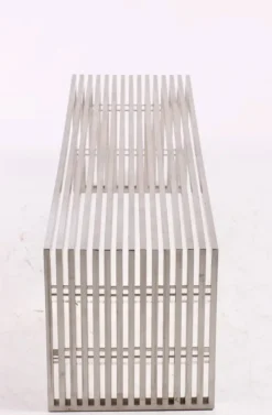 Pamono Steel Bench from Milo Baughman, 1970s><noscript><img width=