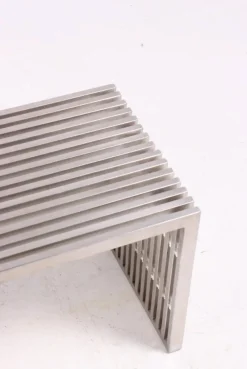 Pamono Steel Bench from Milo Baughman, 1970s><noscript><img width=