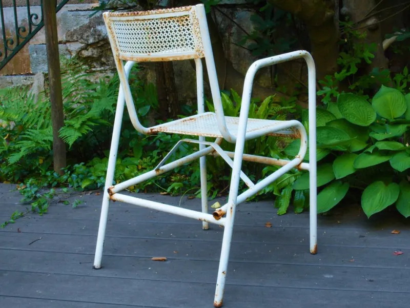 Pamono Steel Garden Furniture, 1950s, Set of 7> Garden Seating