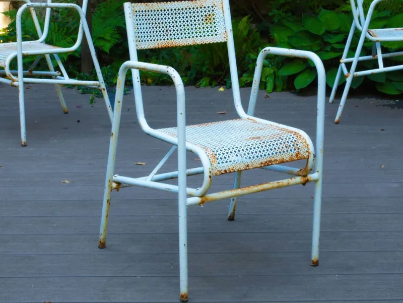 Pamono Steel Garden Furniture, 1950s, Set of 7> Garden Seating