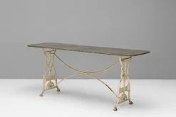 Pamono Steel Topped Garden Table, 1900s> Garden Tables