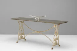 Pamono Steel Topped Garden Table, 1900s> Garden Tables