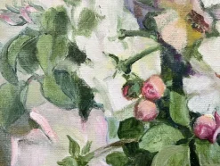 Pamono Stella Lane, Pink and White Roses in Glass Vase, Oil on Board, Mid 20th Century, Framed><noscript><img width=