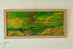 Pamono Stig Allan Konstnär, Vibrant Pastures, 1970s, Oil on Panel, Framed> Contemporary|Mid-Century