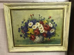 Outlet Pamono Still Life with Flowers, 20th Century, Oil on Canvas, Framed