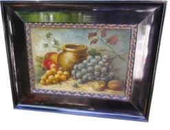 Pamono Still Life with Grapes, 1890s-1910s, Oil Painting, Framed> Classical