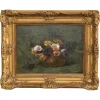 Pamono Still Life with Violets, Oil on Panel, Framed, 1880s> Art Nouveau