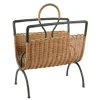 Discount Pamono Stitched Leather Magazine Rack by Jacques Adnet, 1950s