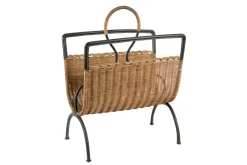Discount Pamono Stitched Leather Magazine Rack by Jacques Adnet, 1950s