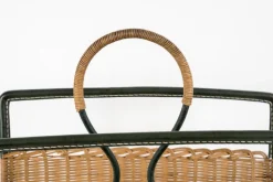Discount Pamono Stitched Leather Magazine Rack by Jacques Adnet, 1950s