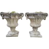 New Pamono Stone Planter Vases with Decorative Faces, 1950s