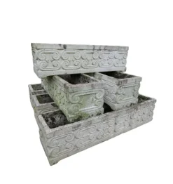 Pamono Stone Planters, 1950s, Set of 6> Garden Accessories