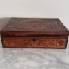 Hot Pamono Straw Marquetry Work Box, 1800s