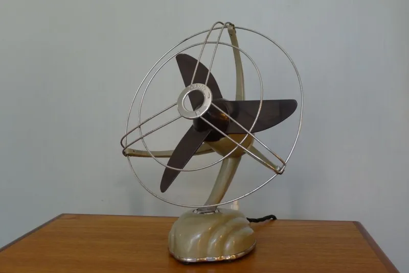 Pamono Streamline Sand Colored Model Libelle Fan from from Schoeller & Co., 1950s