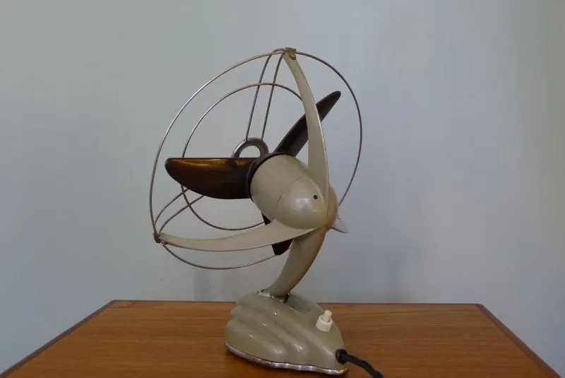 Pamono Streamline Sand Colored Model Libelle Fan from from Schoeller & Co., 1950s