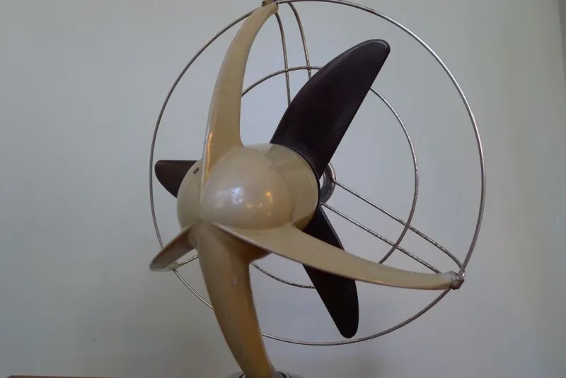 Pamono Streamline Sand Colored Model Libelle Fan from from Schoeller & Co., 1950s