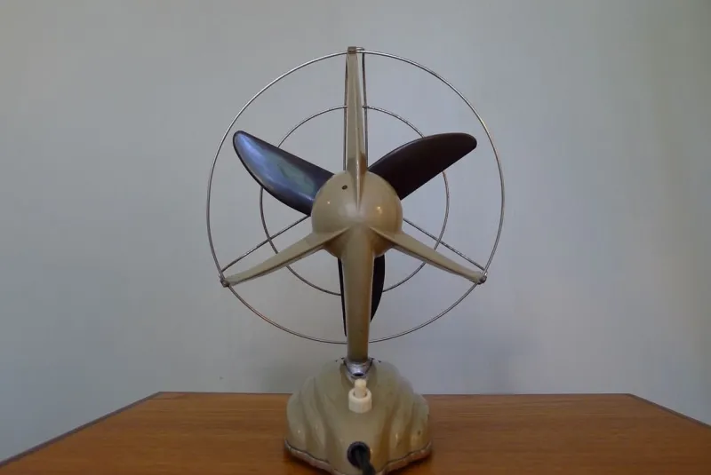 Pamono Streamline Sand Colored Model Libelle Fan from from Schoeller & Co., 1950s
